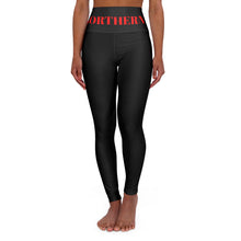 Load image into Gallery viewer, Yoga Leggings | Northern | High Waisted | Black with Red