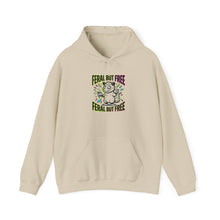 Load image into Gallery viewer, Feral But Free hoodie | feral, chaotic, quirky humor, millennial burnout