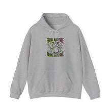 Load image into Gallery viewer, Feral But Free hoodie | feral, chaotic, quirky humor, millennial burnout
