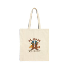 Load image into Gallery viewer, Raised On Grit &amp; Sunlight Tote | western cowgirl rustic prairie