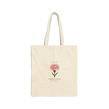 Load image into Gallery viewer, June Birth Flower Peony Tote | Personalized Botanical Watercolor, Custom Name
