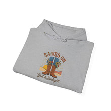 Load image into Gallery viewer, Raised on Dirt &amp; Sunlight Hoodie | Western cowgirl ranch rustic prairie