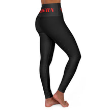 Load image into Gallery viewer, Yoga Leggings | Northern | High Waisted | Black with Red