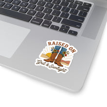 Load image into Gallery viewer, Raised on Grit &amp; Sunlight Sticker | Western Cowgirl, Rustic Prairie, Vintage Desert