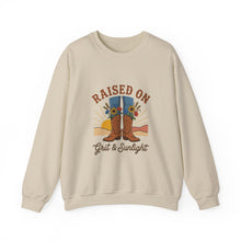 Load image into Gallery viewer, Raised on Grit &amp; Sunlight Sweatshirt | Western Cowgirl Ranch Rustic Prairie