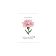Load image into Gallery viewer, Carnation Birth Flower Sticker | Personalized Name, Botanical Watercolor