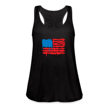 Load image into Gallery viewer, American Flag Melting | Feminine Cut Flowy Tank Top - black