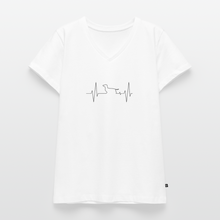 Load image into Gallery viewer, Dog Heart Beat | Feminine Cut Premium Organic V-Neck Tee - white