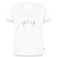 Load image into Gallery viewer, Dog Heart Beat | Feminine Cut Premium Organic V-Neck Tee - white