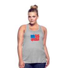 Load image into Gallery viewer, American Flag Melting | Feminine Cut Flowy Tank Top - heather gray
