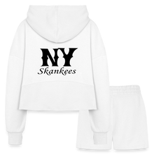 Load image into Gallery viewer, NY Skankies | Women’s Cropped Hoodie &amp; Jogger Short Set - white