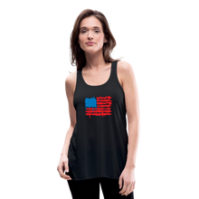 Load image into Gallery viewer, American Flag Melting | Feminine Cut Flowy Tank Top - black