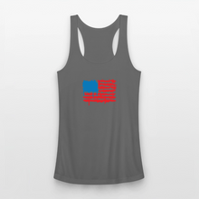 Load image into Gallery viewer, American Flag Melting | Feminine Cut Performance Racerback Tank Top - charcoal