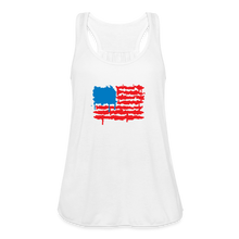 Load image into Gallery viewer, American Flag Melting | Feminine Cut Flowy Tank Top - white