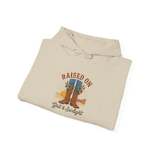 Load image into Gallery viewer, Raised on Dirt &amp; Sunlight Hoodie | Western cowgirl ranch rustic prairie