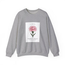 Load image into Gallery viewer, Pink Carnation Birth Flower Sweatshirt | Personalized Botanical Watercolor