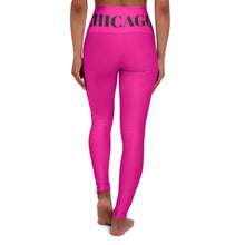 Load image into Gallery viewer, Yoga Leggings | Chicago | High-Waisted Pink with Black