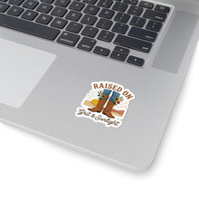 Load image into Gallery viewer, Raised on Grit &amp; Sunlight Sticker | Western Cowgirl, Rustic Prairie, Vintage Desert