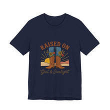 Load image into Gallery viewer, Raised On Grit &amp; Sunlight T-Shirt | Western cowgirl ranch vintage prairie