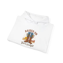 Load image into Gallery viewer, Raised on Dirt &amp; Sunlight Hoodie | Western cowgirl ranch rustic prairie