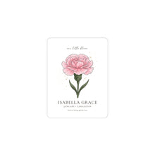 Load image into Gallery viewer, Carnation Birth Flower Sticker | Personalized Name, Botanical Watercolor