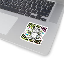 Load image into Gallery viewer, Feral But Free Sticker | chaotic quirky, unhinged millennial burnout