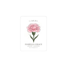 Load image into Gallery viewer, Carnation Birth Flower Sticker | Personalized Name, Botanical Watercolor