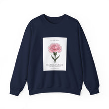 Load image into Gallery viewer, Pink Carnation Birth Flower Sweatshirt | Personalized Botanical Watercolor