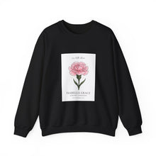 Load image into Gallery viewer, Pink Carnation Birth Flower Sweatshirt | Personalized Botanical Watercolor