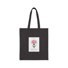 Load image into Gallery viewer, June Birth Flower Peony Tote | Personalized Botanical Watercolor, Custom Name