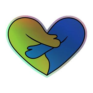 Heart Hug Holographic Sticker
