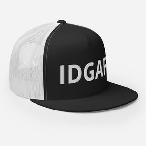 IDGAF Retro Trucker Hat [white embroidery]