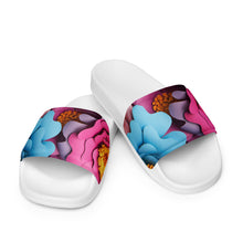 Load image into Gallery viewer, Deep Floral Women's White Slides