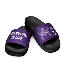 Load image into Gallery viewer, Volleyball Is Life Purple Slides