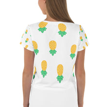 Load image into Gallery viewer, Upside Down Pineapple All-Over Print Crop Tee