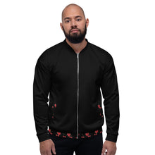 Load image into Gallery viewer, Live On The Edge Black Unisex Bomber Jacket