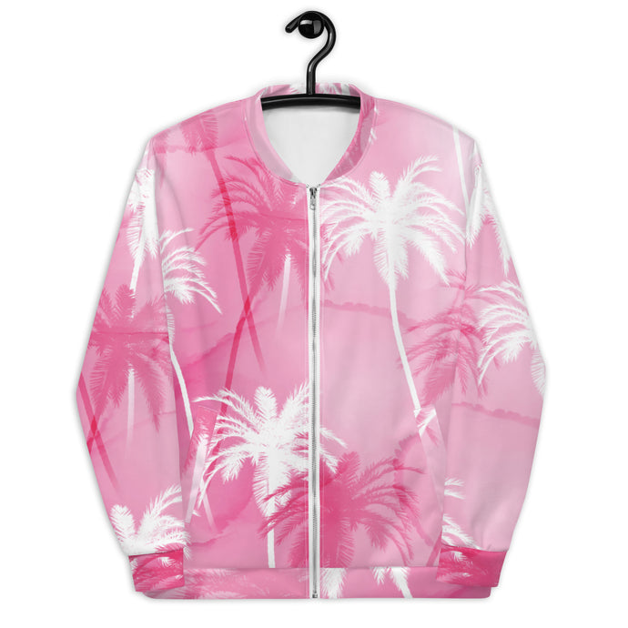 Pink Palm Trees Unisex Bomber Jacket
