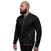 Load image into Gallery viewer, Live On The Edge Black Unisex Bomber Jacket