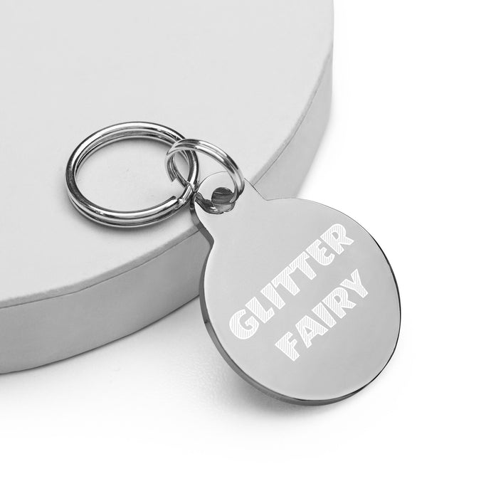 Glitter Fairy Engraved Key Chain/Pet ID Tag