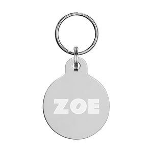 Zoe Engraved Key Chain/Pet ID Tag