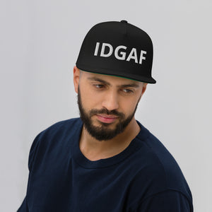IDGAF Classic Flat Bill Hat [green undervisor]