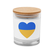 Load image into Gallery viewer, Stand With Ukraine Heart Glass Candle