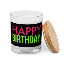 Load image into Gallery viewer, Happy Birthday Pink &amp; Green Glass Candle