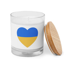 Load image into Gallery viewer, Stand With Ukraine Heart Glass Candle
