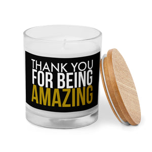 Thank You For Being Amazing White & Gold Glass Candle