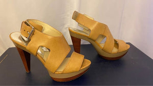 Designer Camel Colored High Heel Shoes Size 6
