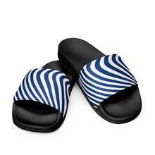 Load image into Gallery viewer, Navy Waves Men’s Slides