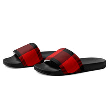Load image into Gallery viewer, Red Plaid Men’s Slides