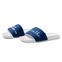 Load image into Gallery viewer, Don&#39;t Forget to Breath Navy Men’s Slides