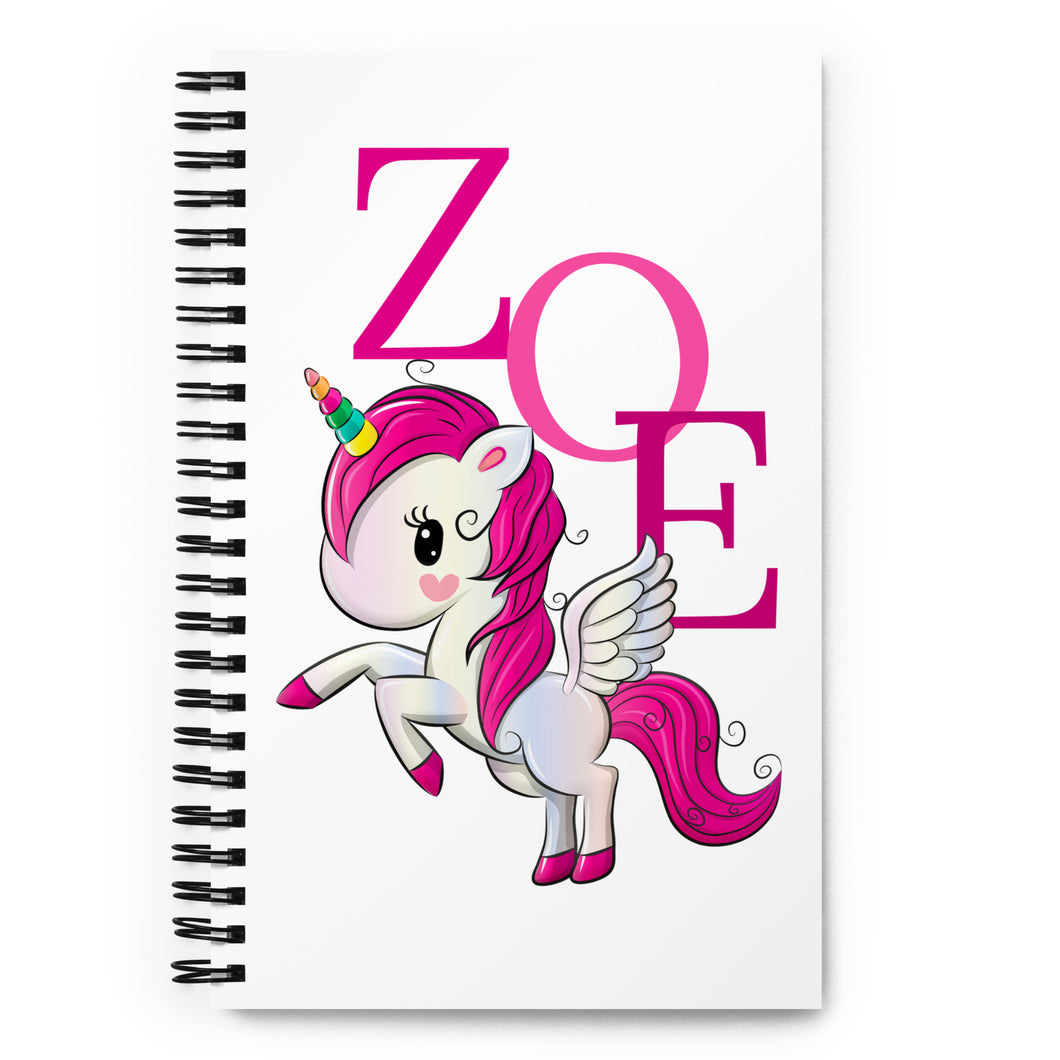 ZOE Unicorn Spiral Notebook